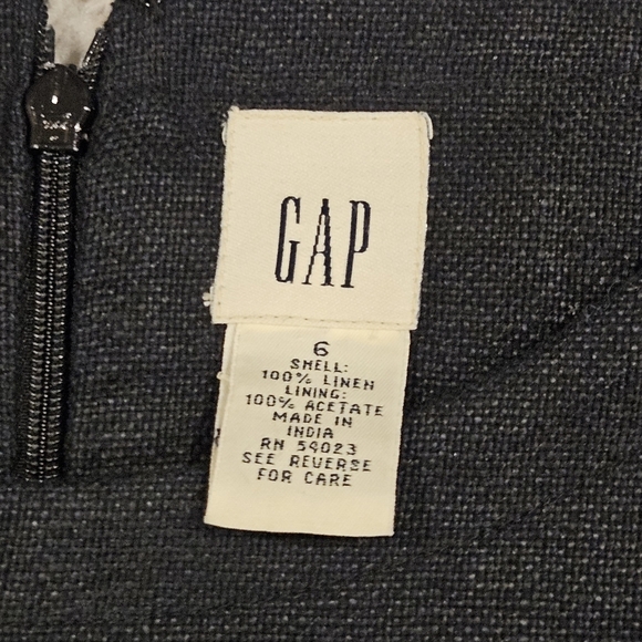 Gap SZ 6 100% Linen Black Career Sheath Dress With Matching Jacket Blazer - Picture 9 of 15
